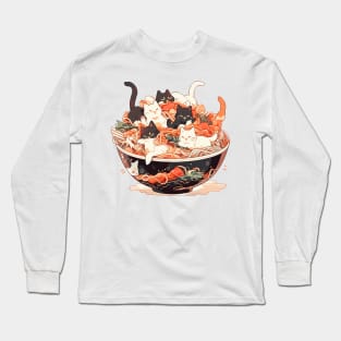 ramen and cats Long Sleeve T-Shirt